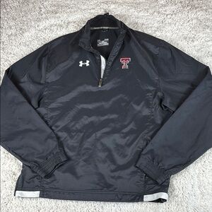 Under Armour Men's Texas Tech Pullover Windbreaker, Black, Size Small